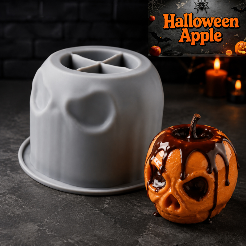 Eco Soap - Cetakan silikon apel tengkorak Halloween, desain