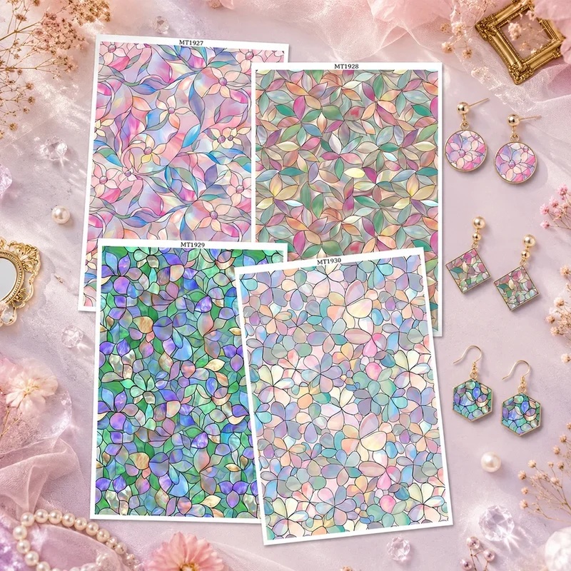 Beeswax Wrap - Kertas Transfer Polimer Berbentuk Bunga Kaca