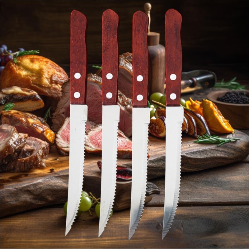 1-20 buah pisau Steak besi tah - Bamboo Cutlery ulasan dan harga