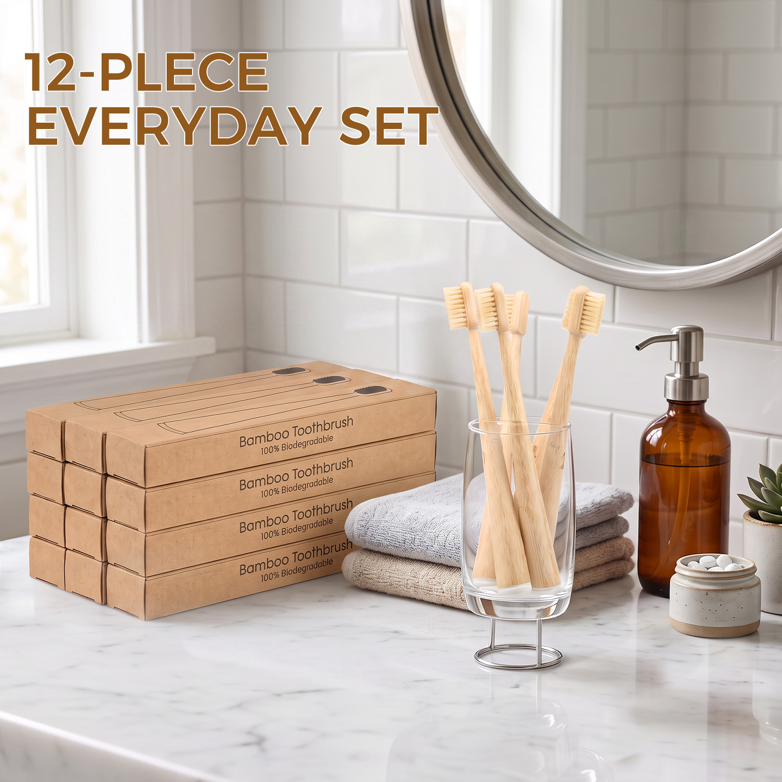 12 buah sikat gigi alami denga - Bamboo Toothbrush ulasan dan harga